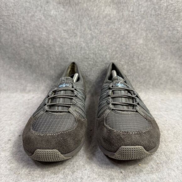 Skechers Shoes Womens Size 8 Relaxed Fit Memory Foam Slip On Grey Sneakers 22551 - Picture 2 of 10